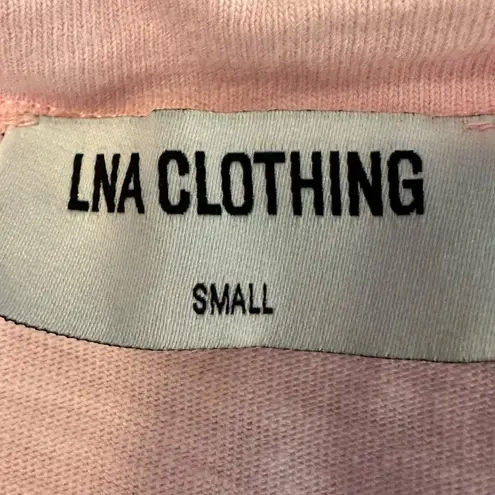 Revolve  LNA Baby Pink Sleeveless T Shirt Maxi Dress With Tie Belt Small Summer