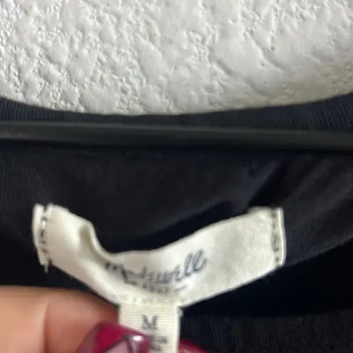 Madewell  Black White Embroidered Boho Printed Tank Top Blouse Medium