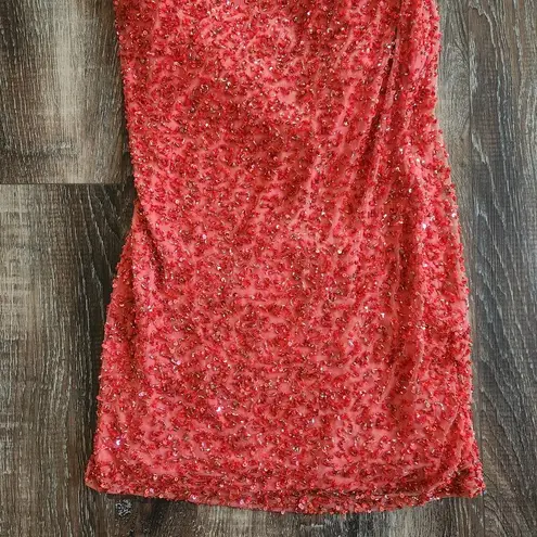 Retrofete Esme Dress in Calypso Coral Sequin Beaded Small NWT Sleeveless