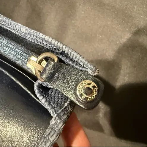 Jimmy Choo Long Wallet Silver Star-Studded with Rhinestones Blue Grey Leather