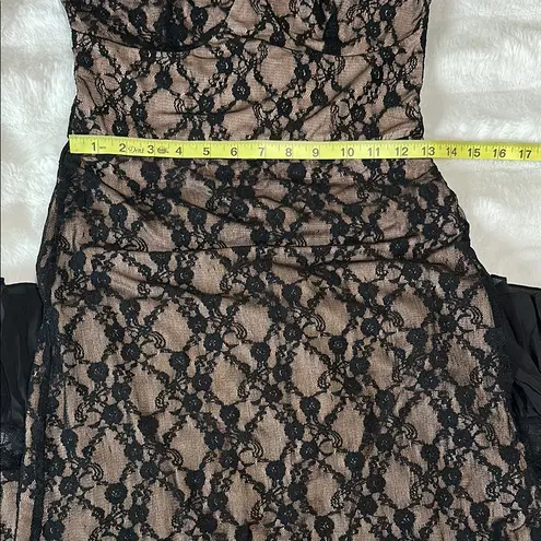 NWT Commense Size Small Lace Patchwork Cami Midi Dress Black