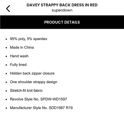 superdown  Davey Strappy Back Dress in Red