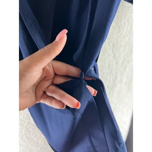 Lemon TART Womens Tops Size XS Feronia Dolman Short Sleeve Wrap Blouse Blue