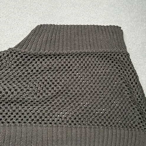 Time and Tru Womens S/M Black Crochet Ruana Open Front Cover Up NWT