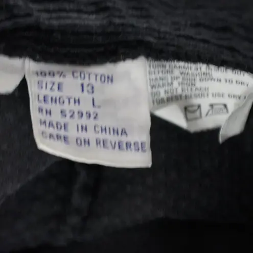 Jordache Vintage Asymmetrical Front Black Corduroy Pants