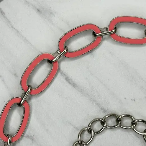Reversible Coral Taupe Y2K Chain Link Belt One Size (OS) ✨ Silver