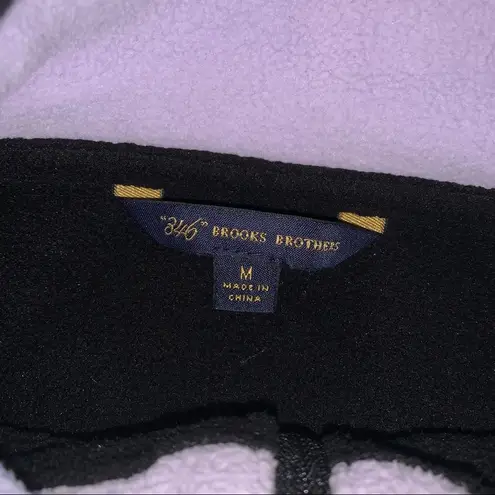 Brooks Brothers 346 Black 1/4 Zip Fleece Pullover