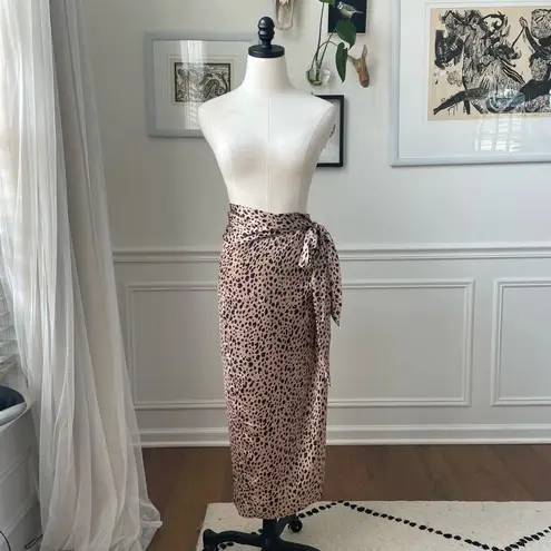 Dress Forum NWT Work To Weekend Leopard Satin Wrap Skirt Blouse M