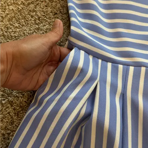 Draper James RSVP Preppy Coastal Stripe Fit & Flare Minimal Vacation Dress XS