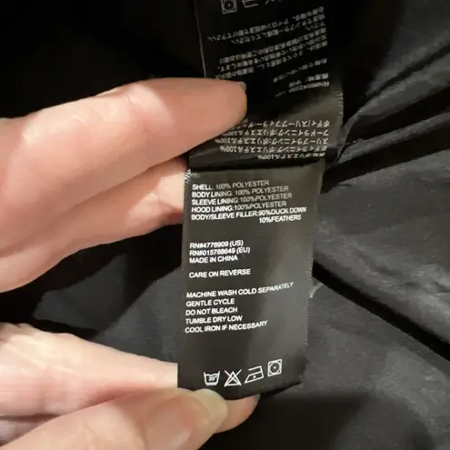 Orolay 2 Way Zipper Hooded Down Puffer Jacket Navy Winter Coat Blue Size XL