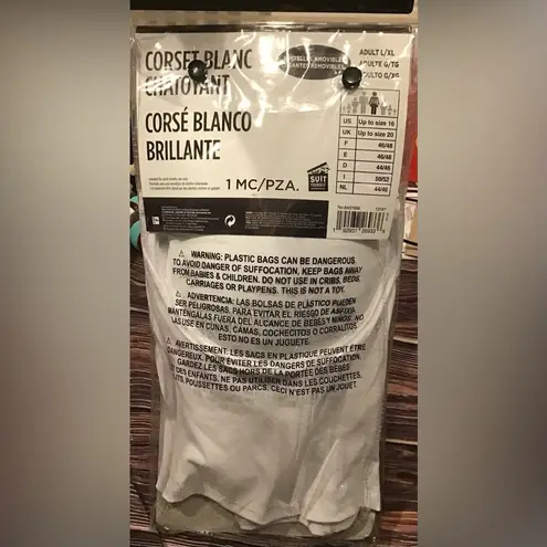 Sleek white corset removable straps adult L/XL Size undefined