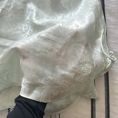 Oscar de la Renta • pink label satin floral slip lingerie sleep dress