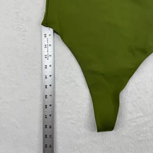 New Beginnings By April Daniels Olive Green One Shoulder Bodysuit Small