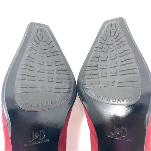 Joan & David brick red suede heels, NWOT, made in Italy, size 8