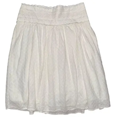 Dorothee Bis π White Eyelet Lace Cottagecore Midi Skirt