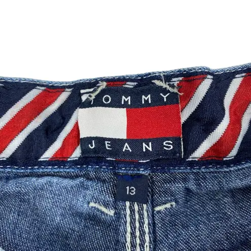 Tommy Hilfiger Y2K Carpenter Jean Shorts Size 13  Faded Jorts Flag Vintage Grunge