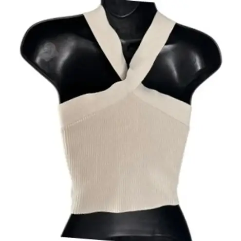 Babaton Aritzia Sculpt Knit Criss Cross Crop Tank Top Sz M Chic Baddie