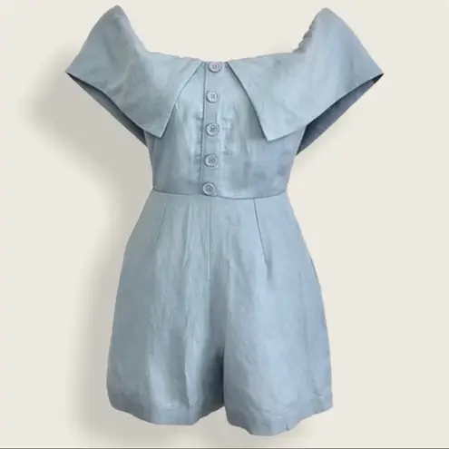 Reformation  Frankie Blue Linen Romper