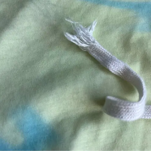 Unbranded tie dye cropped hooded sweatshirt turquoise& yellow size xs