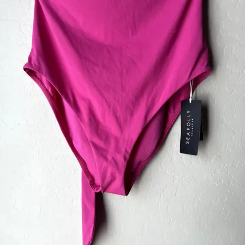 Seafolly NEW Collective Hot Pink Halter Bandeau One Piece Swimsuit Size 10 - Image 5