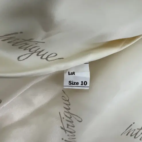 Intrigue 80s De Ball Luxury Fabric Cream Faux Fur Coat Sz 10 Vintage Union Made