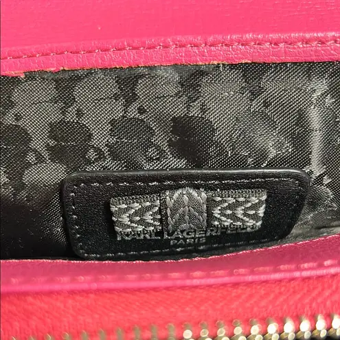 Karl Lagerfeld Lourdes Leather Plum Colored Crossbody Bag