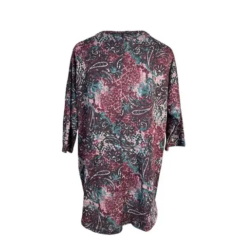 2/$20 Bobbie Brooks Round Neck 3/4 Sleeve Paisley Floral Blouse Knit Top sz XL Pink