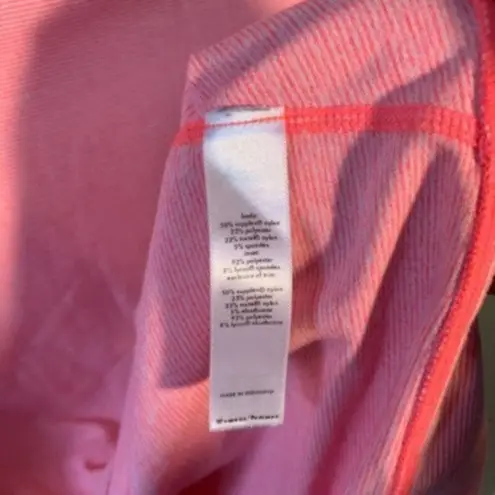 Lucy Tech Long Sleeve Athletic Top Hot Pink White Stripes Size XS