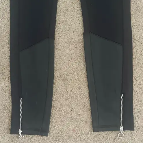 ALLSAINTS NWOT All Saints Terro Paneled Black Leggings with Zippers, Elastic Waist
