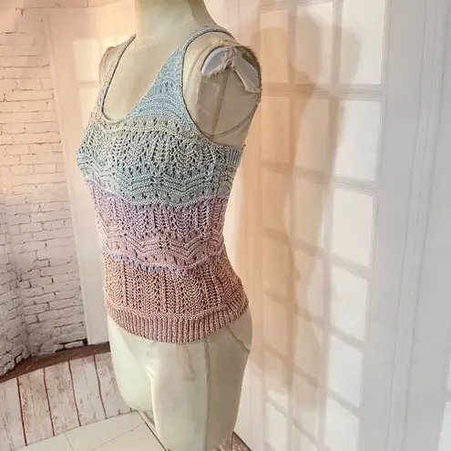 Heartloom ombré colorful knit sleeveless top size xs