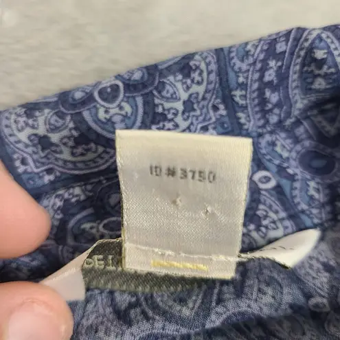 Petite Sophisticate Size 8Long Sleeve Rayon Blue Button Down Womens Blouse