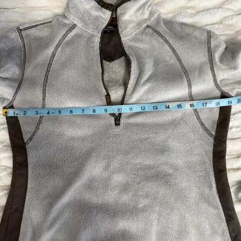 Kuhl Womens Fleece Quarter Zip Pullover Top Tan Brown Stitched Size Medium - Image 7