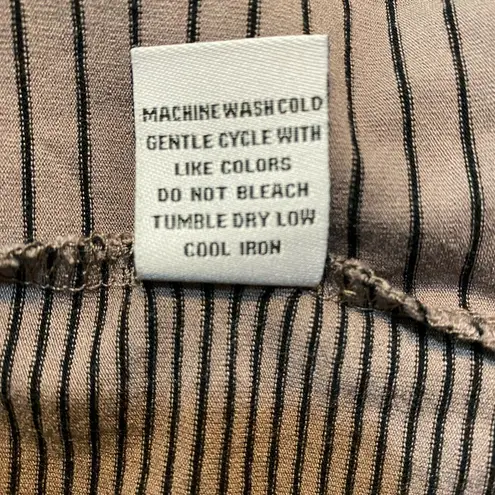 Habitat Dress Small Gray Black Stripe Pockets Stretch Knit Sleeveless Tank Knee