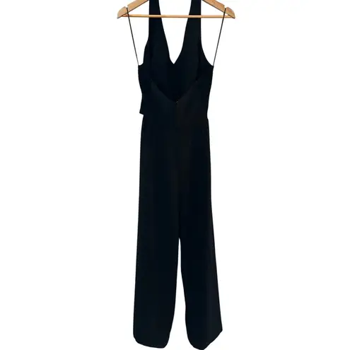 Amanda Uprichard  Satin Isadore Jumpsuit Black Size XL