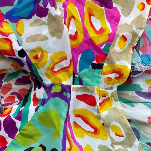 Vanessa Mooney Elisabeth Romper Dress 80s Print Colorful Size Small FLAWED