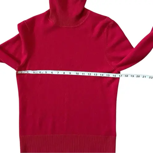 Victor Alfaro 100% Cashmere Turtleneck Sweater Ribbed Trim Red Size Large