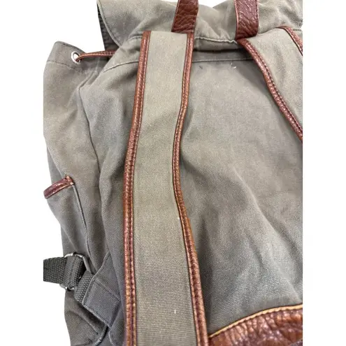 Cape Juby Womens Green Denim & Faux Leather Backpack 14x16 SKU 7057