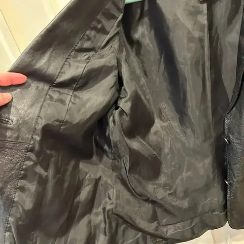 Vintage Uniform John Paul Richard Black Genuine Leather Jacket size 8