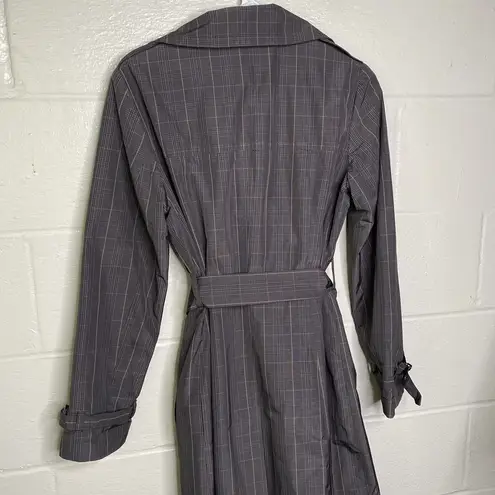 Banana Republic  plaid raincoat trench Small women Jacket belted double breasted