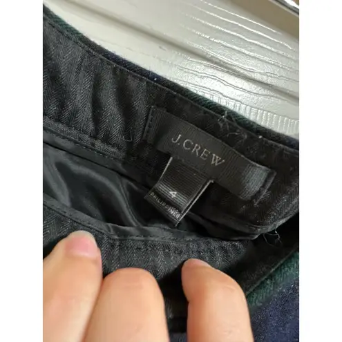 J.crew chic green black watch plaid Martie pants size 4 #H3704 Green