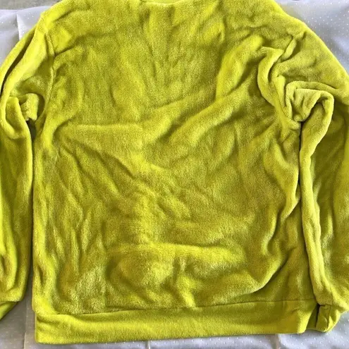 Dr. Seuss The Grinch Plush Sweatshirt Soft Long Sleeve Sz L Green Christmas Size L