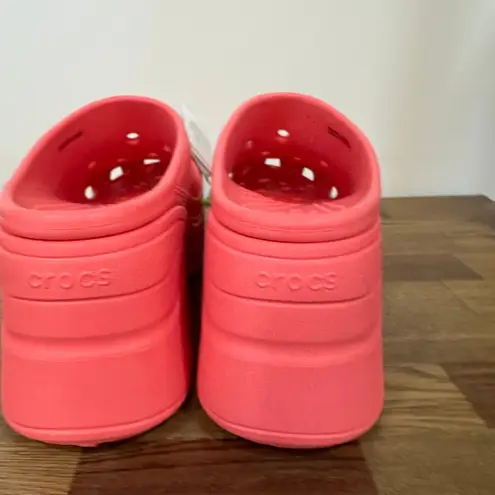 Crocs  Womens Siren Clogs 12 Hot Pink Rubber Platform Heel Closed Toe Chunky - Image 4