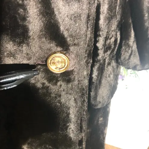 Hens & Kelly vintage 70s Jackie O Peacoat Faux Fur Double