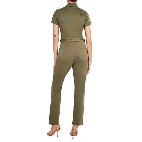 Good American NWT  Fit For Success Denim Jumpsuit Size S Army Green
