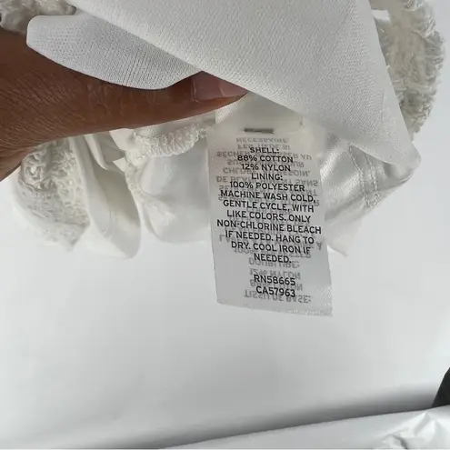 Open Edit White Lace Crochet High Neck Halter A-Line Mini Cocktail Dress Size L