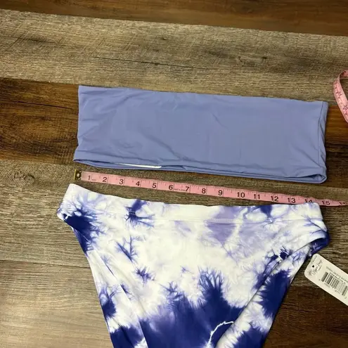 Daisy NWT Dippin 's Baja Tie Dye Purple White Bikini Bandeau High Waist Cheeky XL