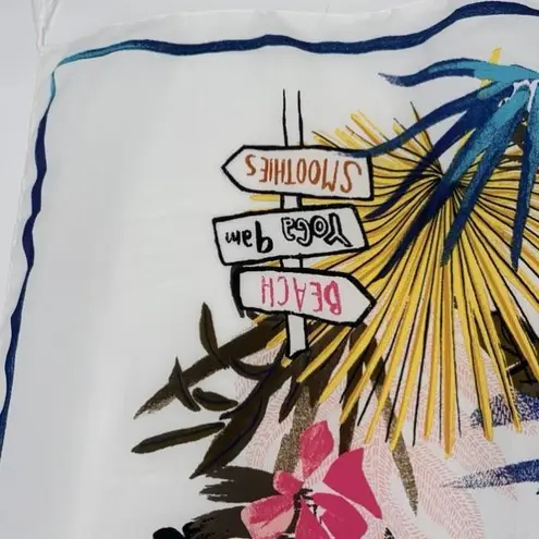 A New Day  Scarf Wrap Tropical Print Toucan Beach Island Large Fringe - Image 3