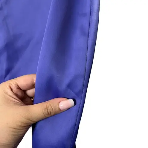 Danielle Guizio Satin Mini Skirt In Lilac Prime Side Slit Women’s Size L Flawed