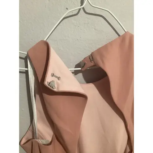 DESSY 3029 DIAMOND CUTOUT BACK TRUMPET GOWN FRONT SLIT DESERT ROSE 8 NEW