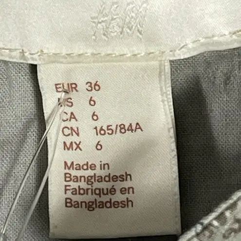 H&M  HM Floral Cropped Cargo Denim Jean Short Jacket Women's Flare Waist Sz 6 NWT